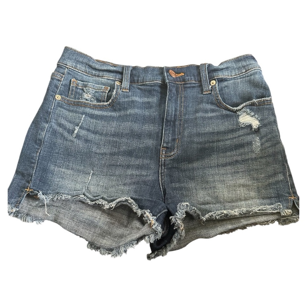 Pistola Women's Distressed Cutoff Raw Hem Mini Denim high rise Shorts size 28